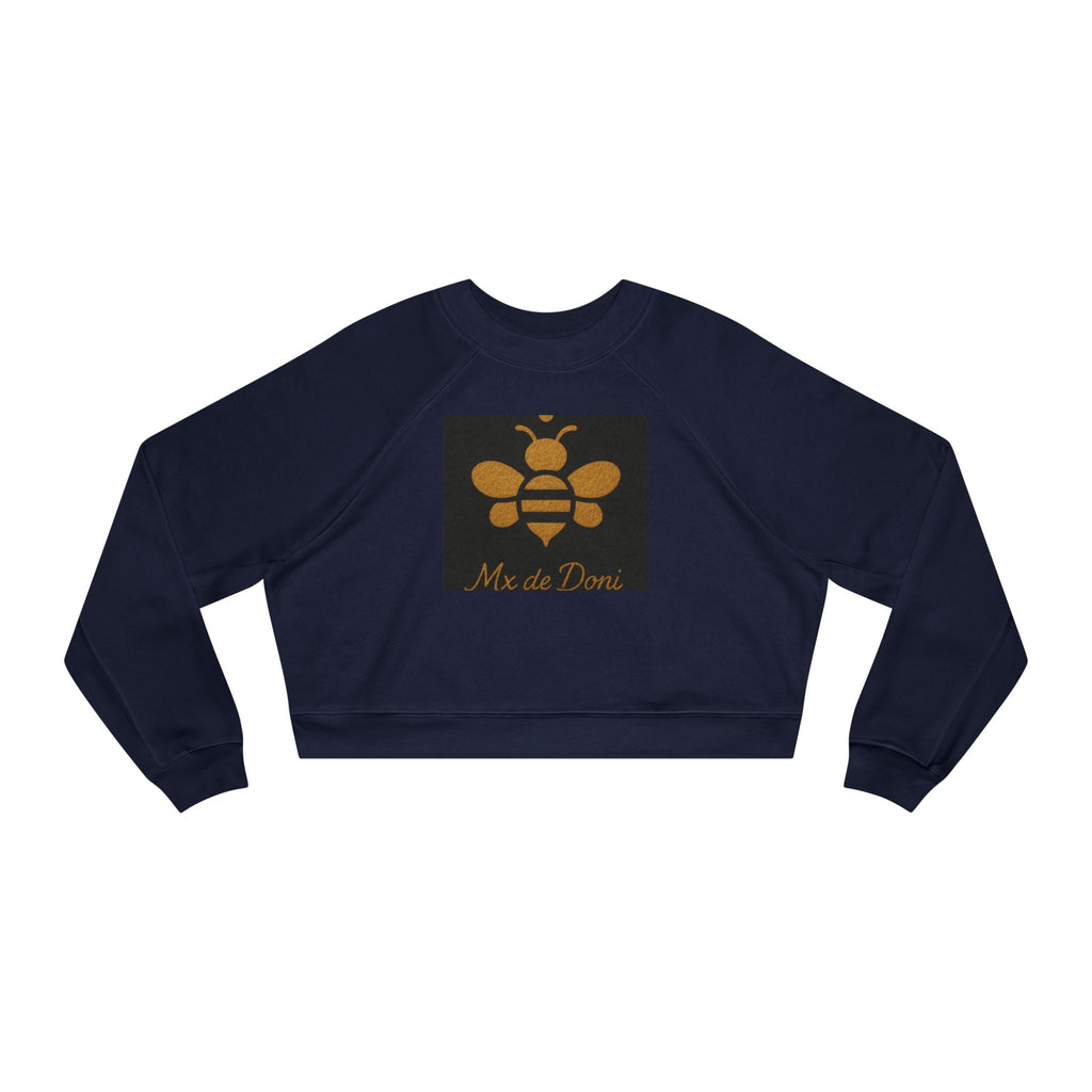 Bee-Inspired Women's Cropped Fleece Pullover, Cozy Sweatshirt, Fall Fashion, Casual Style, Gift for Her, Bee Lover Gift