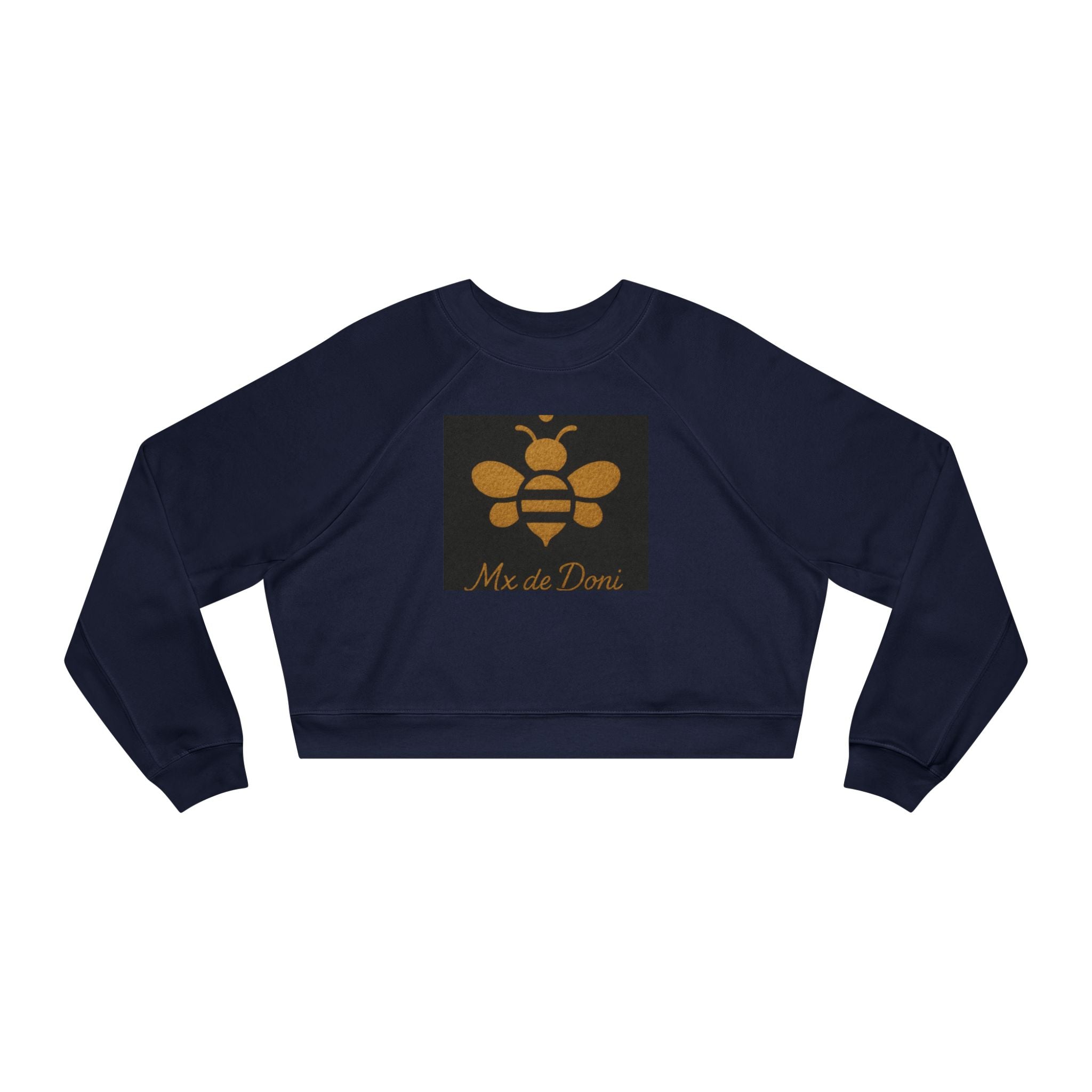 Bee-Inspired Women's Cropped Fleece Pullover, Cozy Sweatshirt, Fall Fashion, Casual Style, Gift for Her, Bee Lover Gift