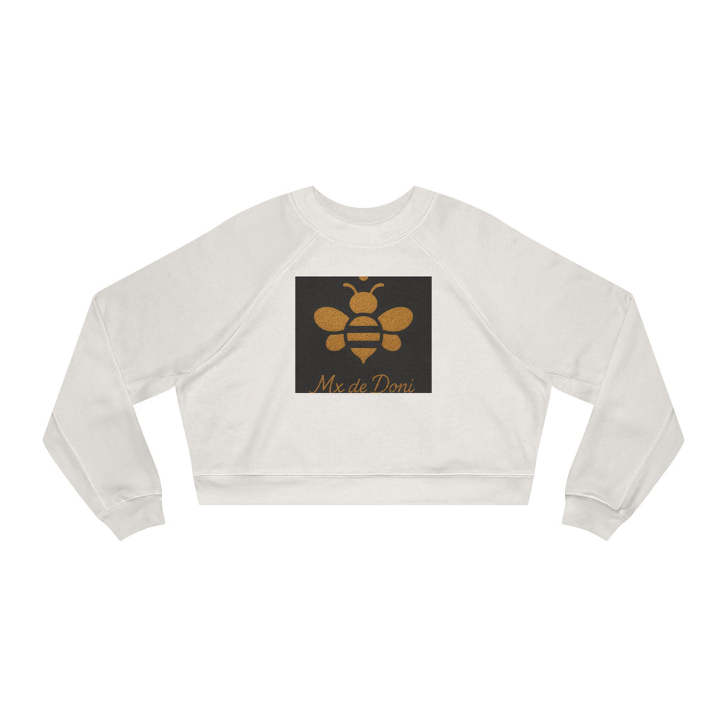 Bee-Inspired Women's Cropped Fleece Pullover, Cozy Sweatshirt, Fall Fashion, Casual Style, Gift for Her, Bee Lover Gift