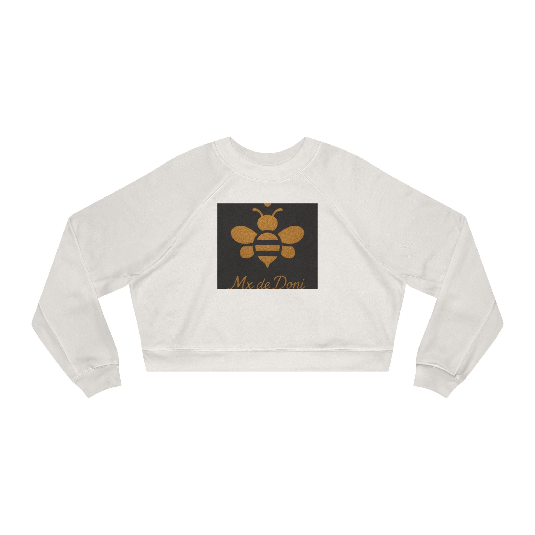Bee-Inspired Women's Cropped Fleece Pullover, Cozy Sweatshirt, Fall Fashion, Casual Style, Gift for Her, Bee Lover Gift