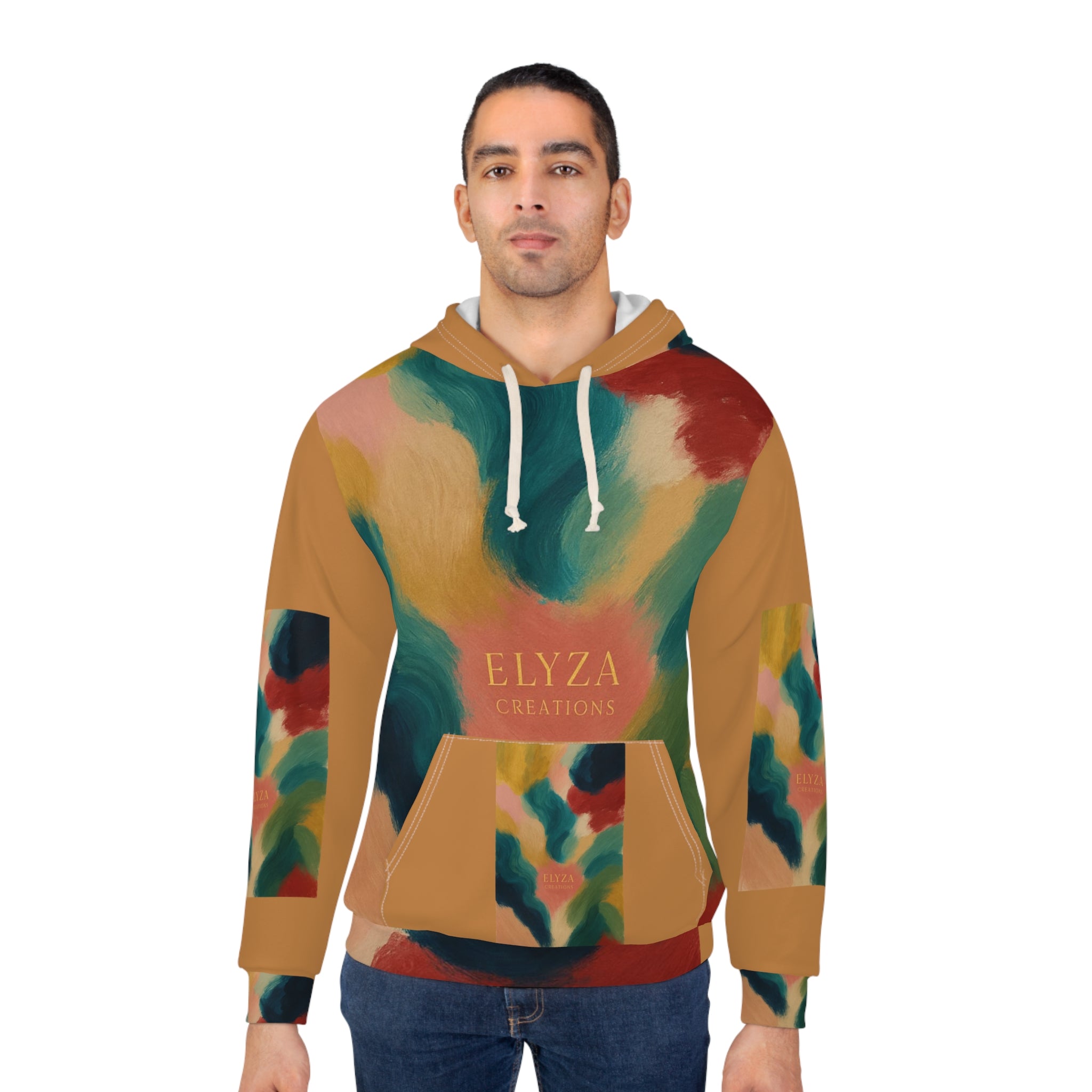 Vibrant Abstract Art Hoodie - Cozy Unisex Pullover for Home, Everyday Wear, Gift, Art Lovers, ELYZA Creations