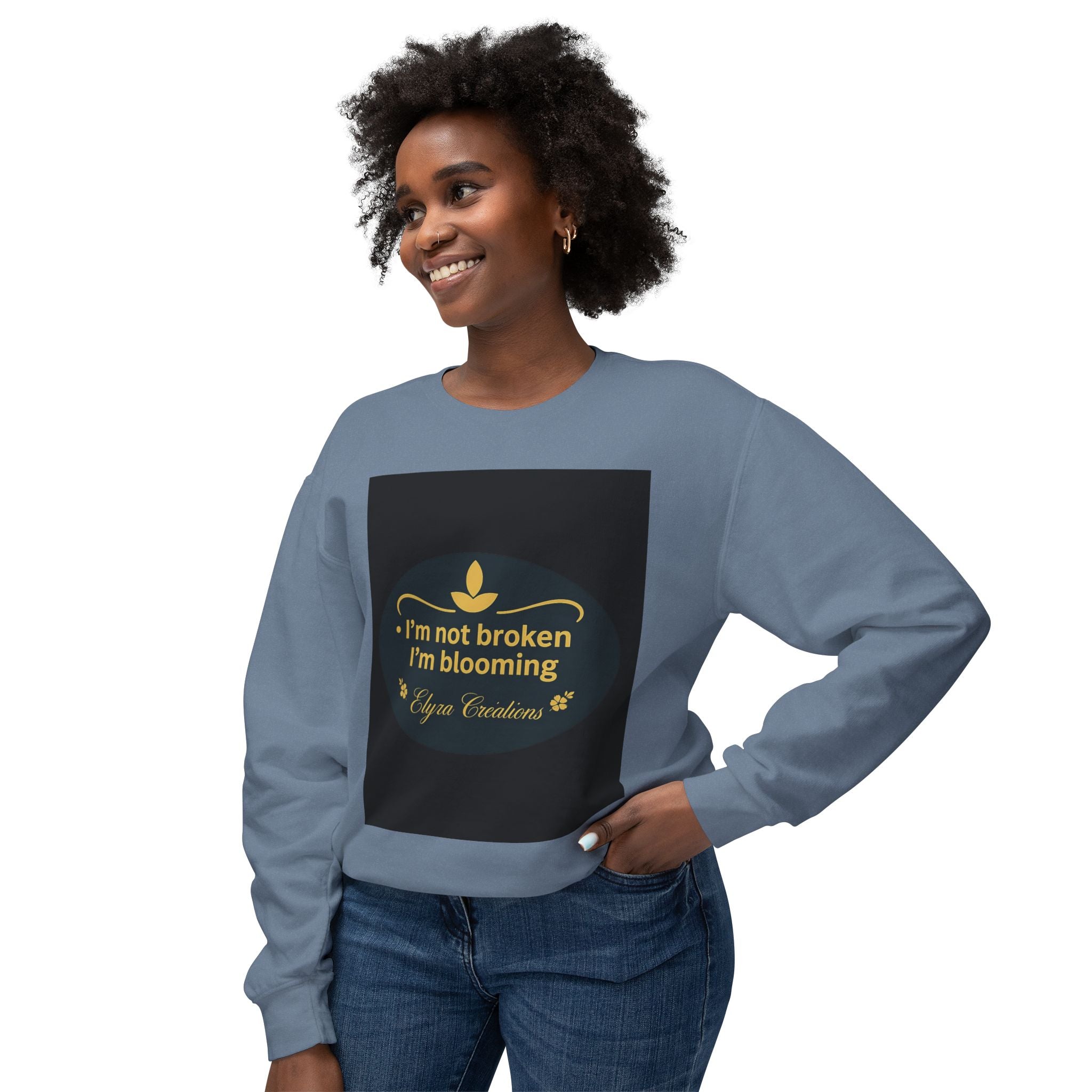Flowering Flame Lightweight Crewneck Sweatshirt - Beauty, Strength, and Hope Shirt for Women
