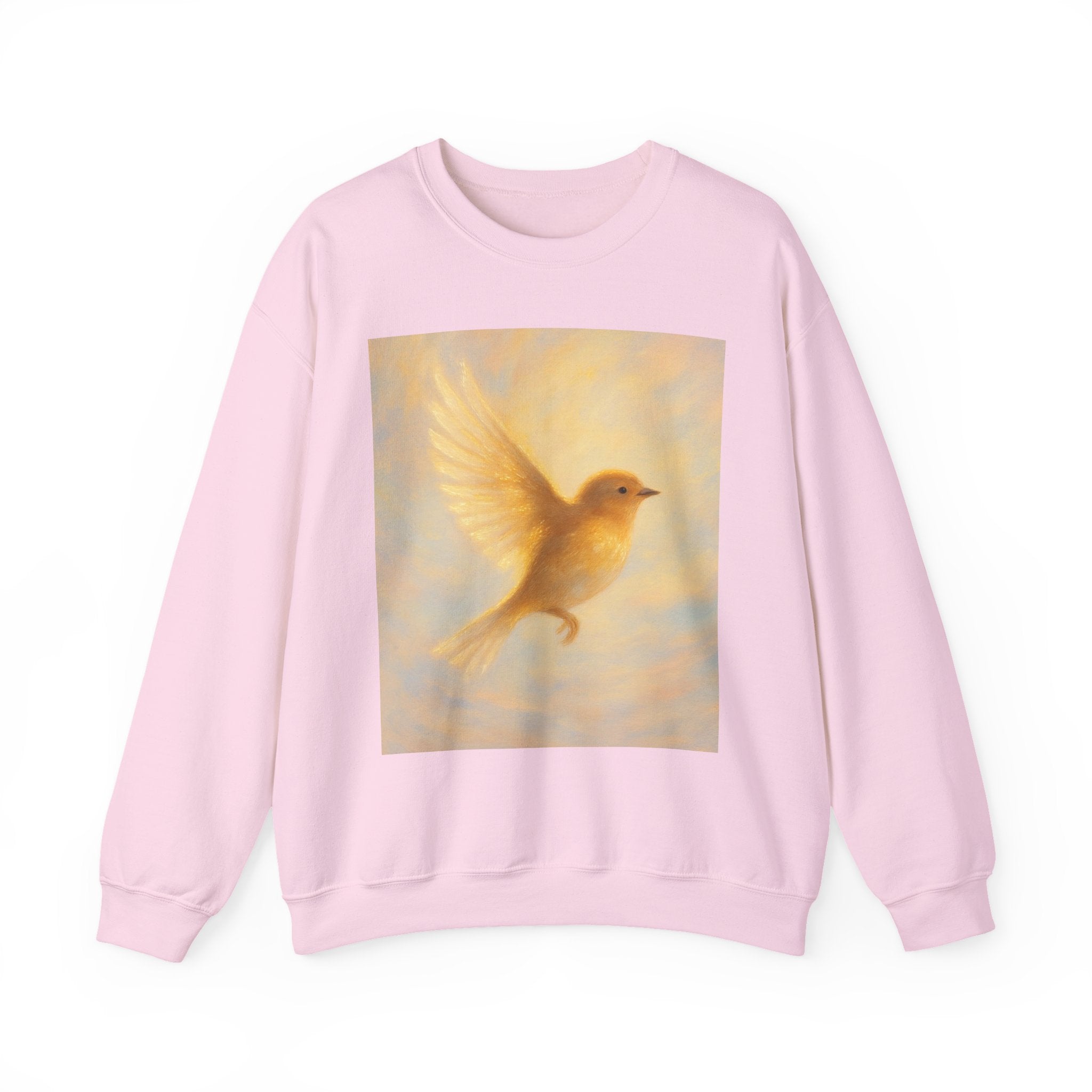 Golden Bird Unisex Crewneck Sweatshirt | Cozy Casual Wear, Gift for Bird Lovers, Nature Inspired Apparel, Spiritual Comfort, Everyday