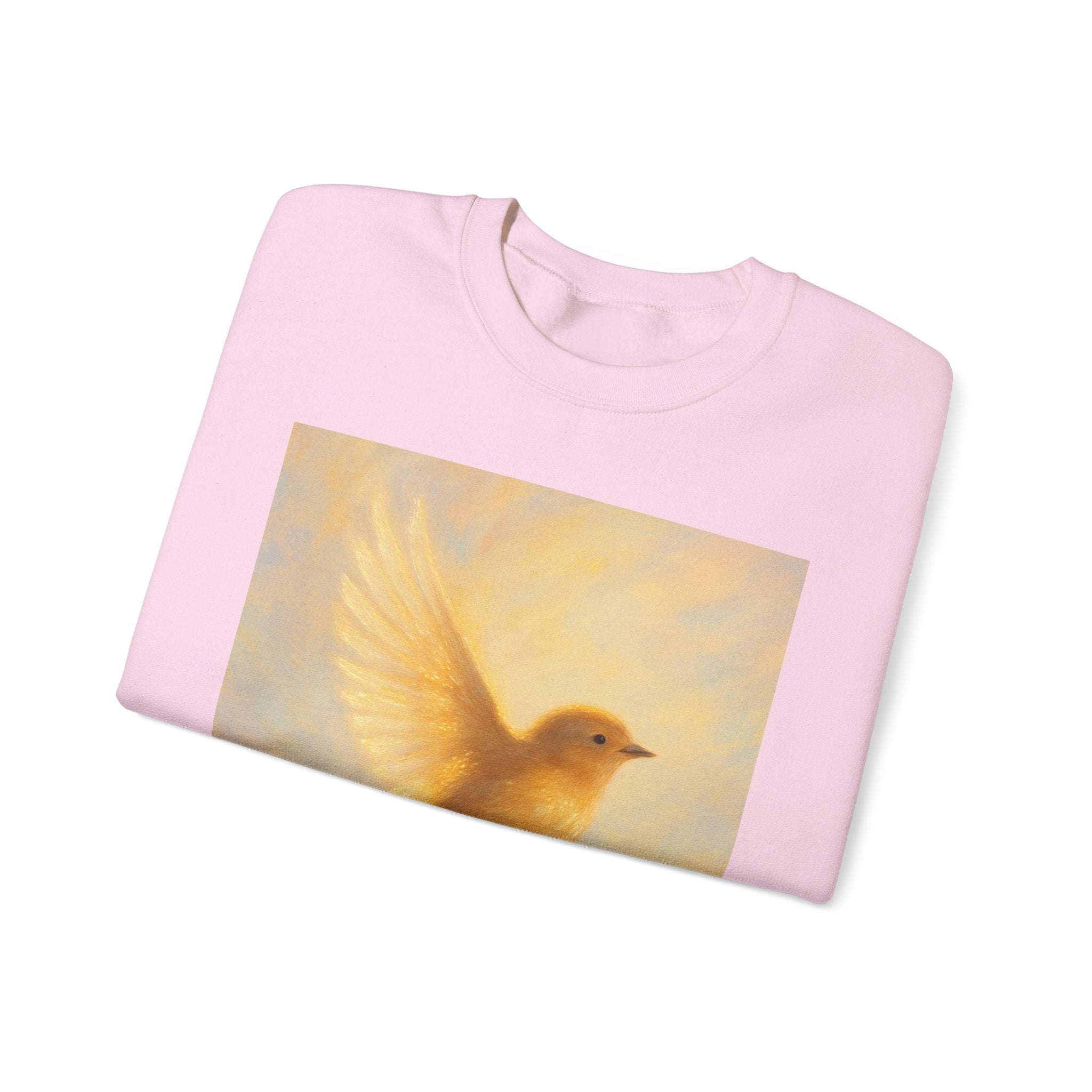 Golden Bird Unisex Crewneck Sweatshirt | Cozy Casual Wear, Gift for Bird Lovers, Nature Inspired Apparel, Spiritual Comfort, Everyday