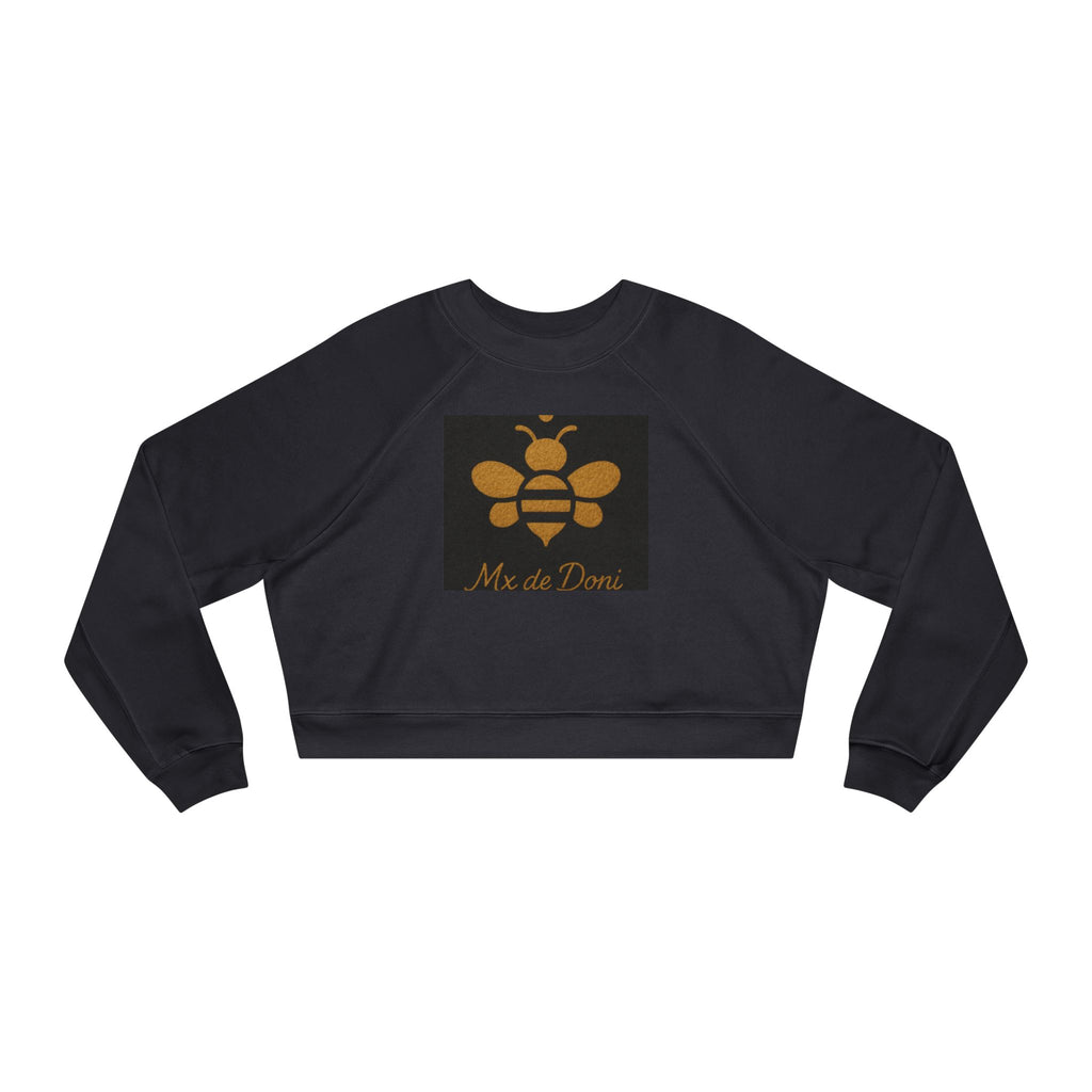 Bee-Inspired Women's Cropped Fleece Pullover, Cozy Sweatshirt, Fall Fashion, Casual Style, Gift for Her, Bee Lover Gift