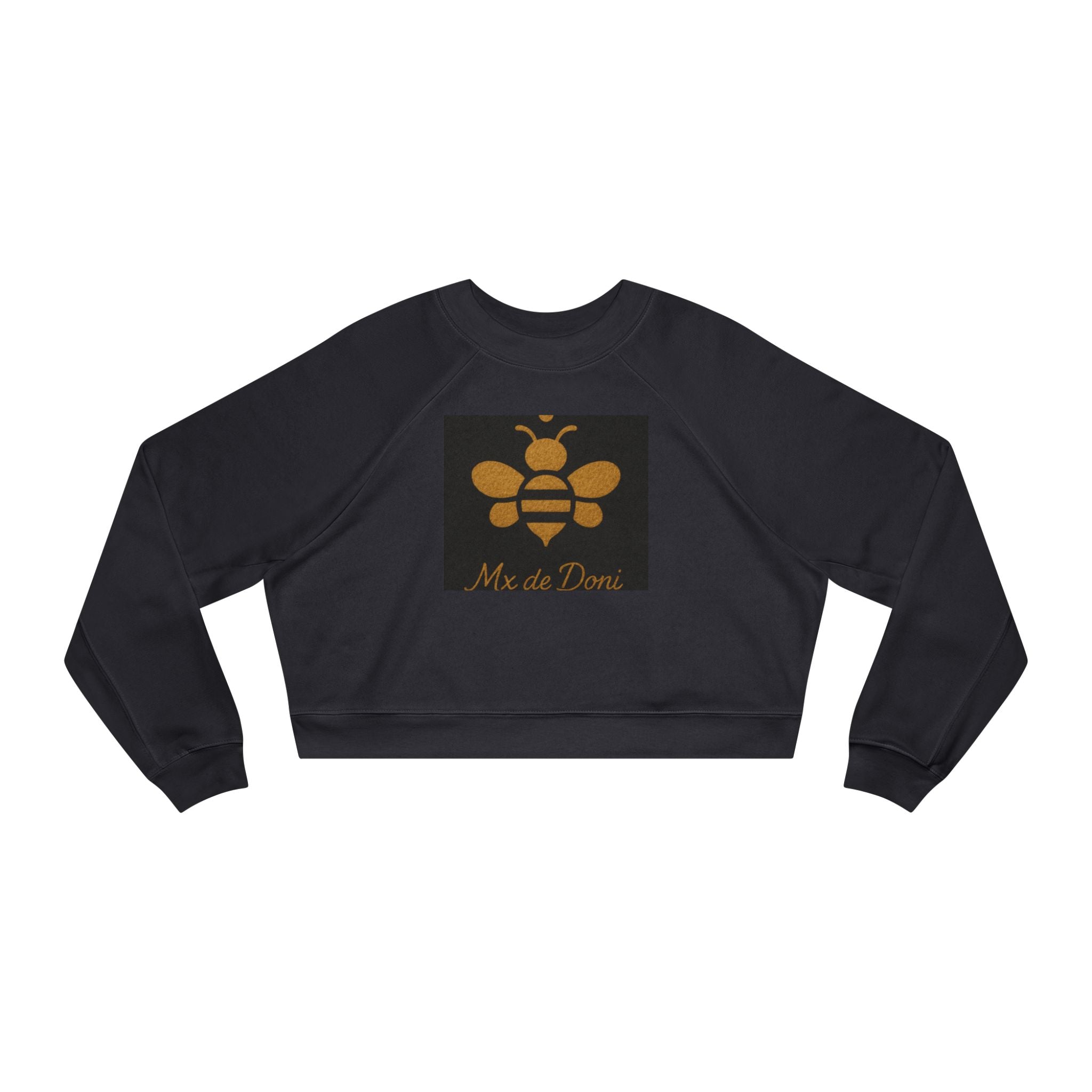 Bee-Inspired Women's Cropped Fleece Pullover, Cozy Sweatshirt, Fall Fashion, Casual Style, Gift for Her, Bee Lover Gift