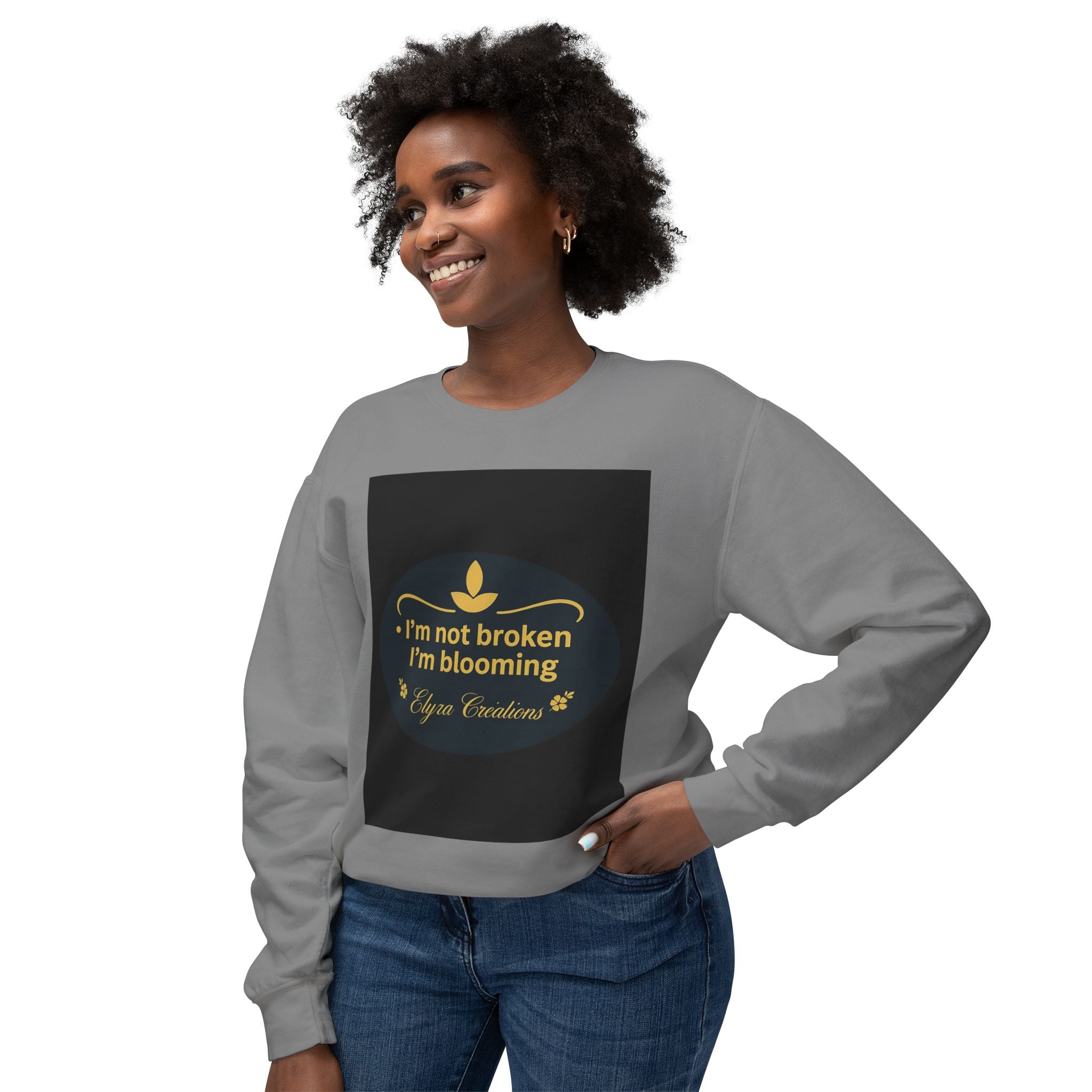 Flowering Flame Lightweight Crewneck Sweatshirt - Beauty, Strength, and Hope Shirt for Women