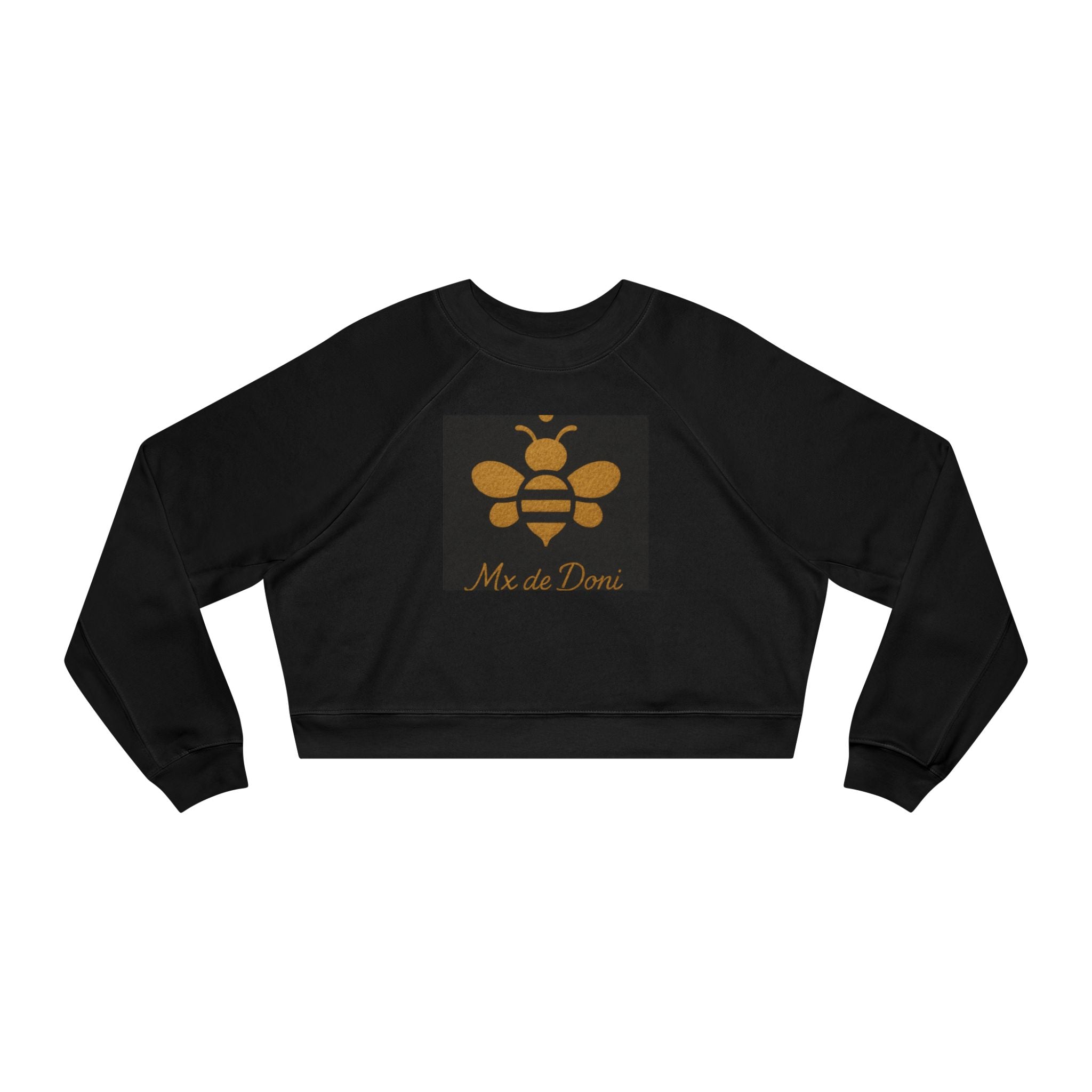 Bee-Inspired Women's Cropped Fleece Pullover, Cozy Sweatshirt, Fall Fashion, Casual Style, Gift for Her, Bee Lover Gift