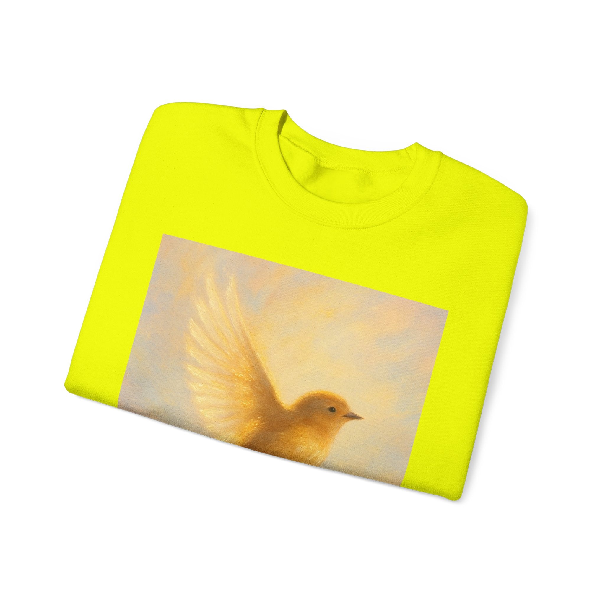 Golden Bird Unisex Crewneck Sweatshirt | Cozy Casual Wear, Gift for Bird Lovers, Nature Inspired Apparel, Spiritual Comfort, Everyday