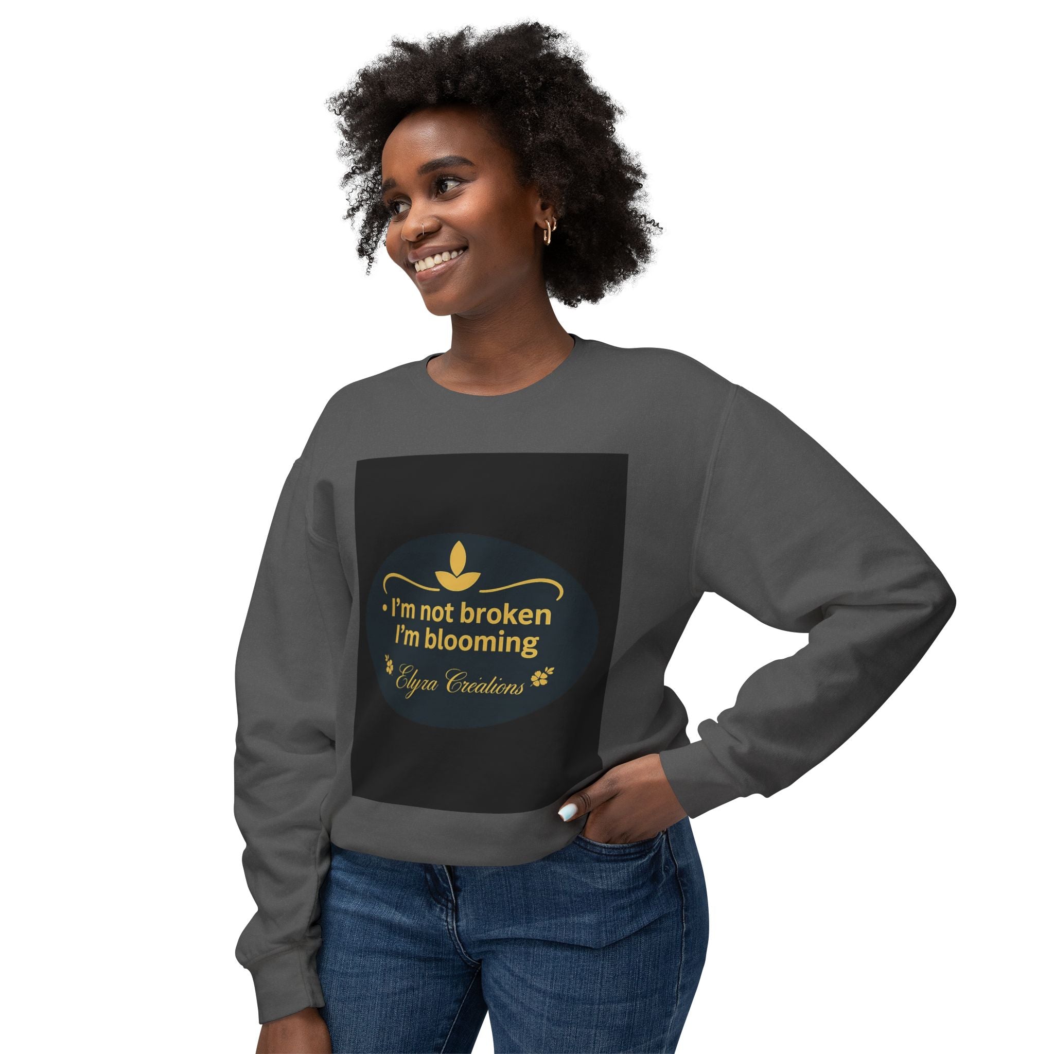 Flowering Flame Lightweight Crewneck Sweatshirt - Beauty, Strength, and Hope Shirt for Women
