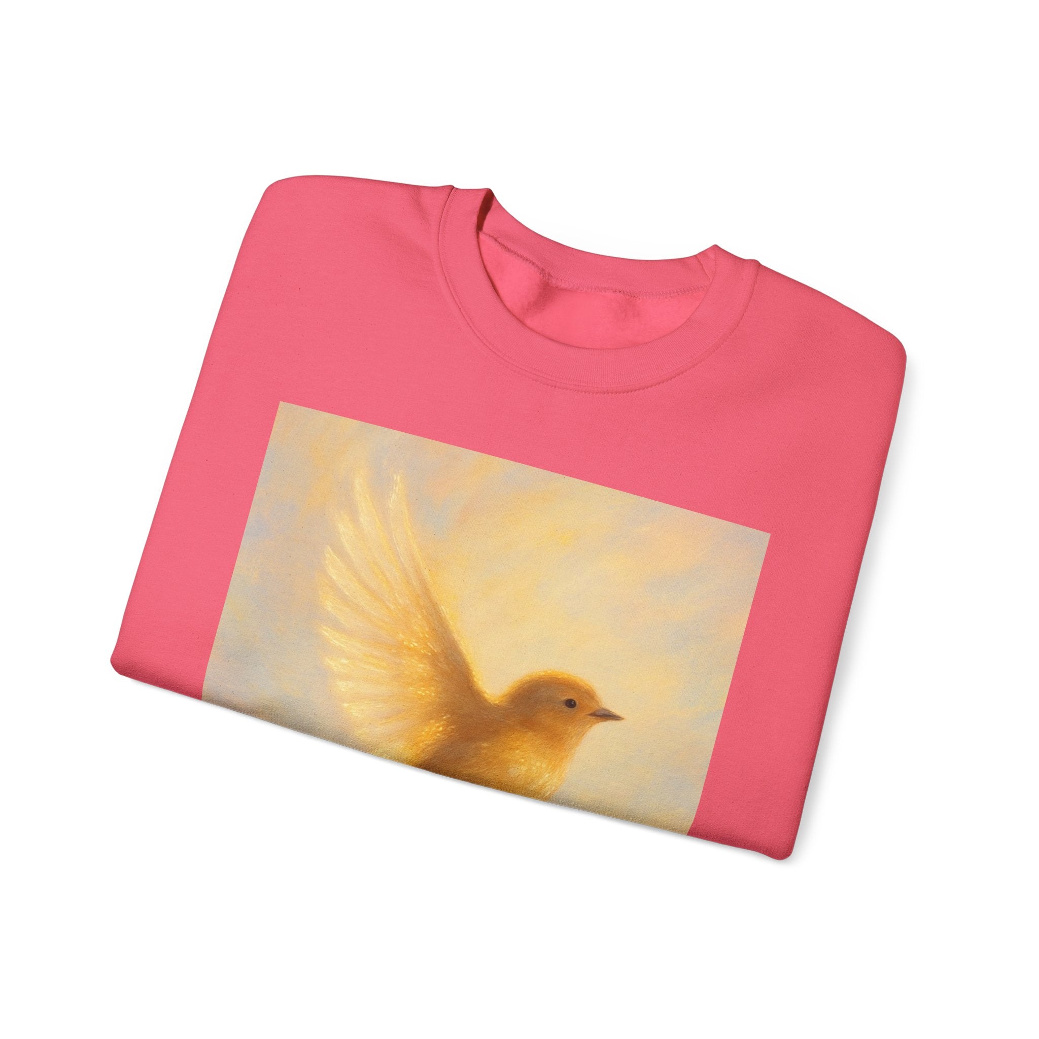 Golden Bird Unisex Crewneck Sweatshirt | Cozy Casual Wear, Gift for Bird Lovers, Nature Inspired Apparel, Spiritual Comfort, Everyday