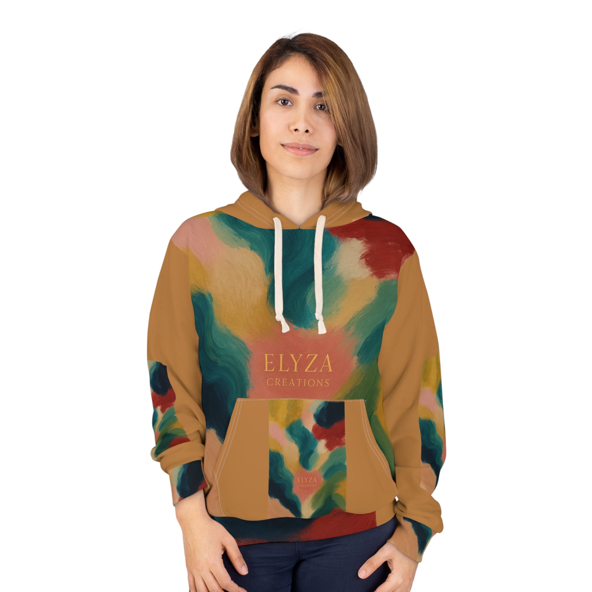 Vibrant Abstract Art Hoodie - Cozy Unisex Pullover for Home, Everyday Wear, Gift, Art Lovers, ELYZA Creations