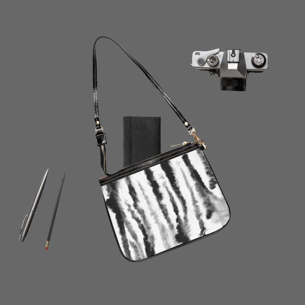 Petit sac a bandouliere chic-style boheme et raffine ,Shoulder Bag Bohemian Chic Black and White Graphic Design